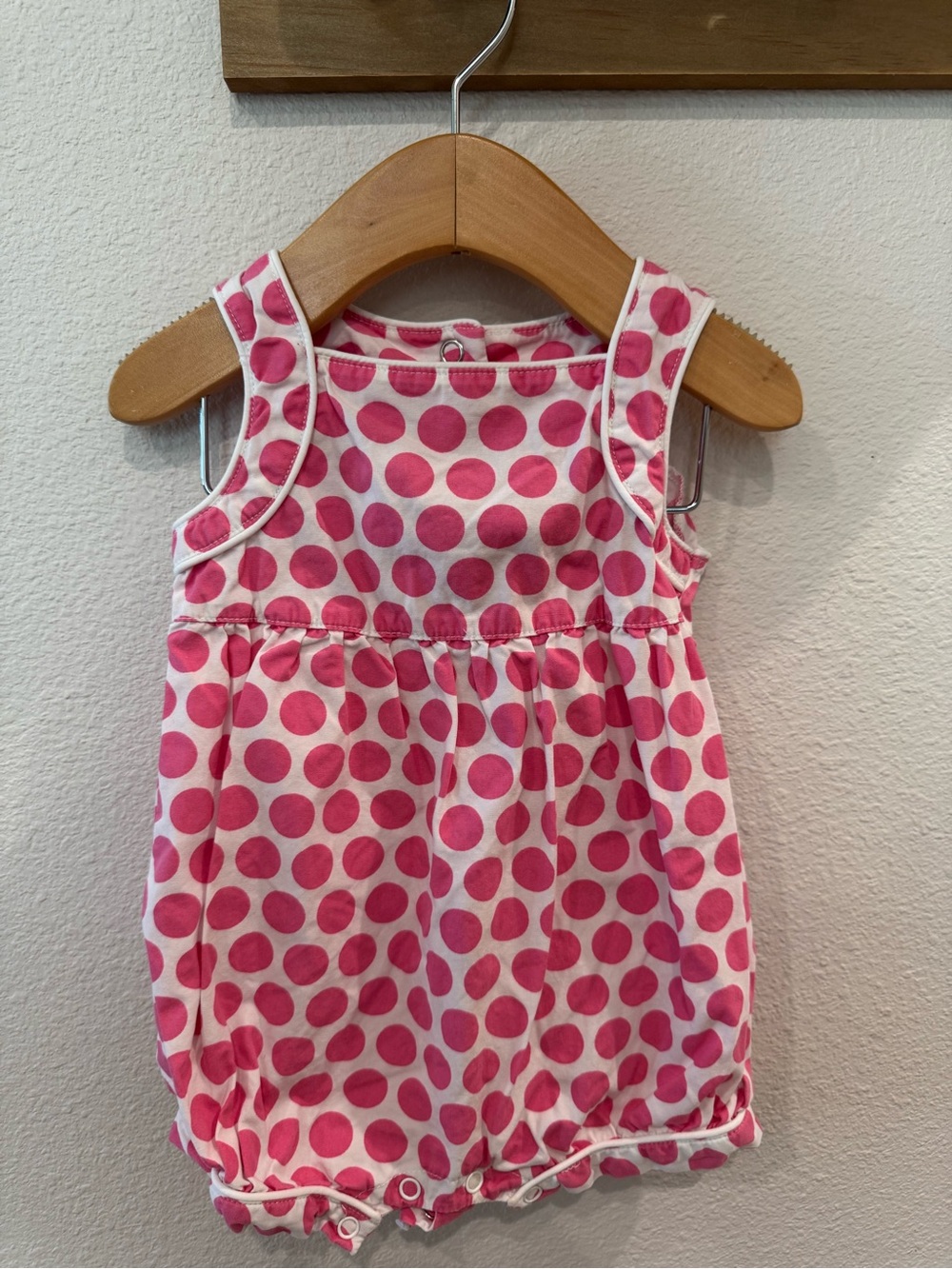 Pink Polka Dot Baby Bubble Romper